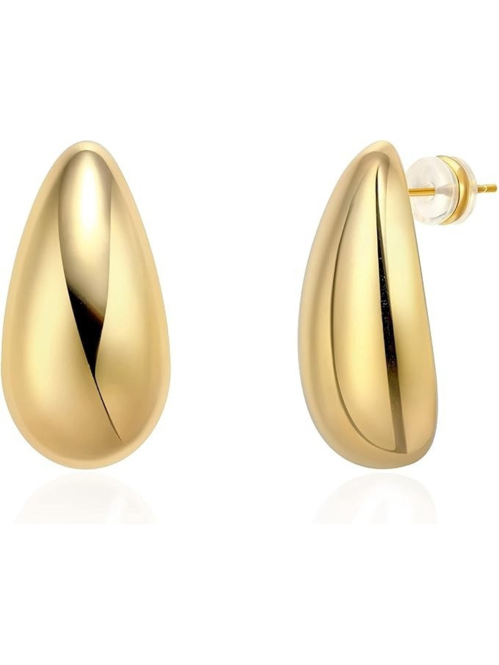 LecAit 14K Gold Chunky Waterdrop Earrings for Women